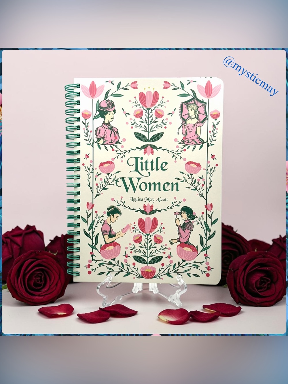 New LITTLE WOMEN Spiral Bound Victorian Ladies Floral Hardcover Journal Notebook